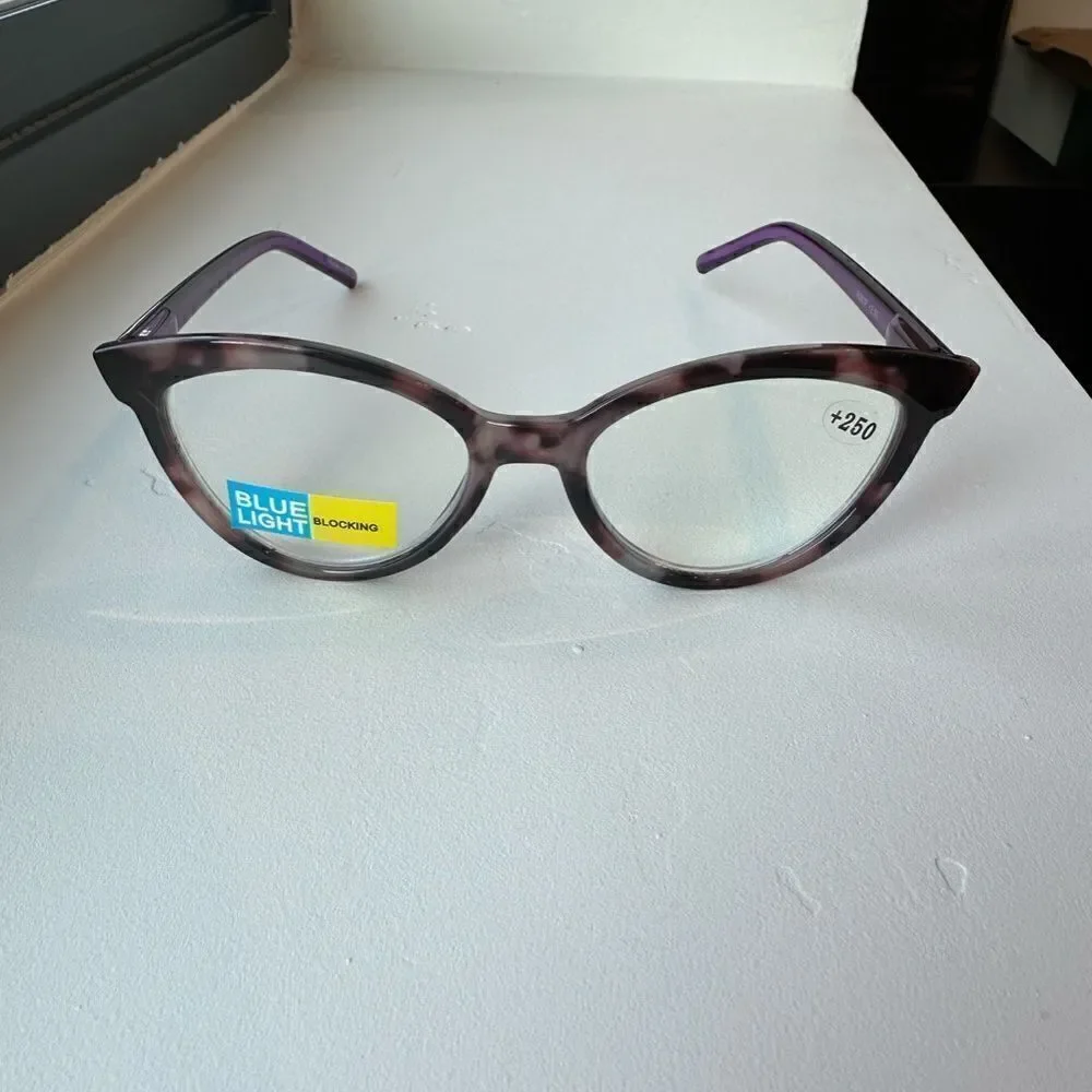 💼 Readers with Blue Light Protect. Colorful Contemporary Purple Cat Eye